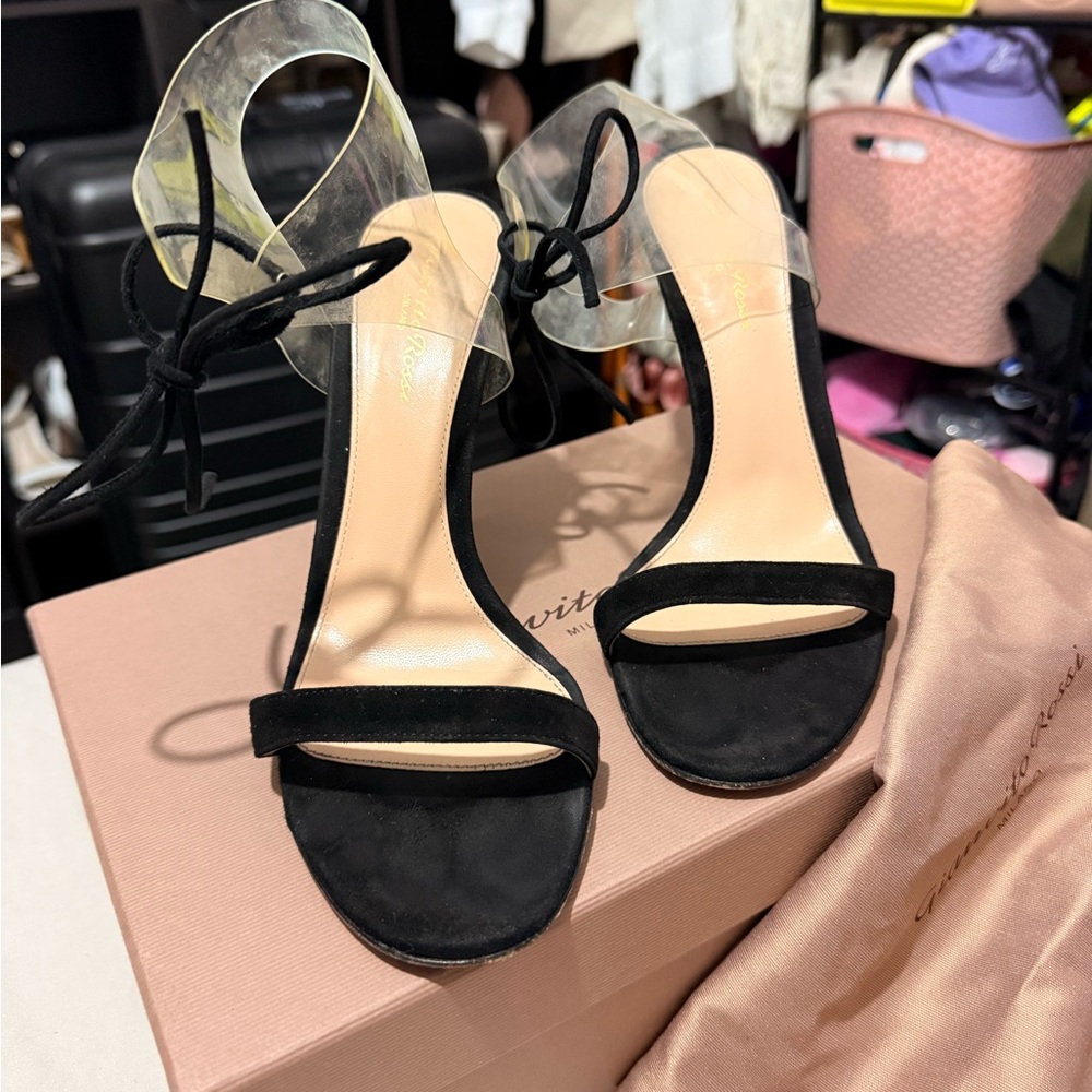 Gianvito Rossi Estelle suede and TPU sandals - Picture 5 of 9